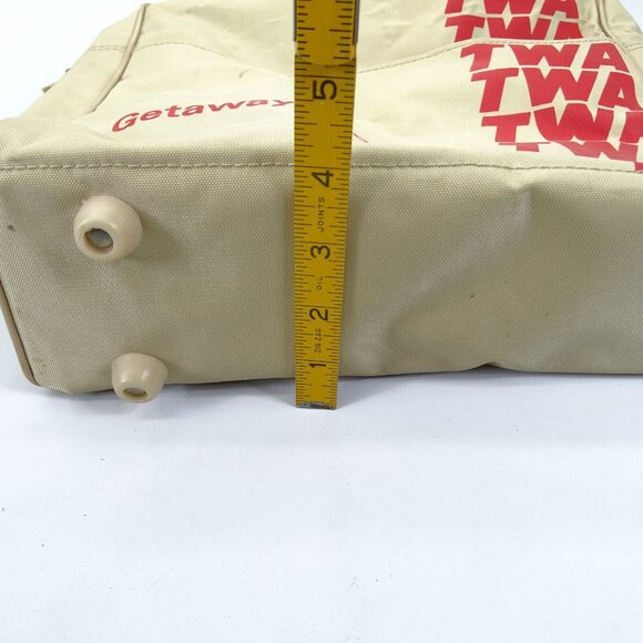 Vintage‎ TWA Airline Beige Getaway Vacation Carry On Messenger Tote Bag - Picture 6 of 13